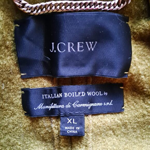 J. Crew Swingy Mock Neck Coat Italian Boiled Wool Full Zip Jacket Green Size XL - Picture 8 of 15
